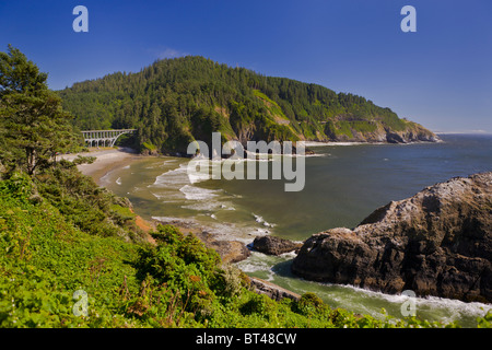 Testa HECETA, OREGON, Stati Uniti d'America - Spiaggia a testa Heceta su central Oregon Coast. Foto Stock