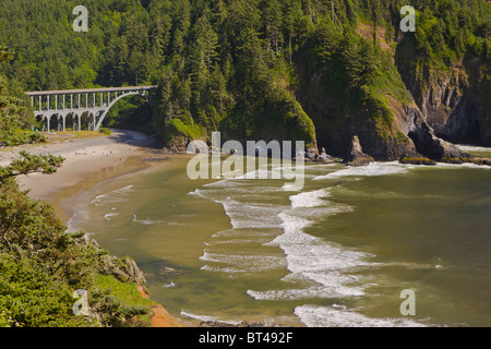 Testa HECETA, OREGON, Stati Uniti d'America - Spiaggia a testa Heceta su central Oregon Coast. Foto Stock