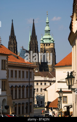 Elk188-1329v Repubblica Ceca, Praga, Loretanska, vista della Cattedrale di San Vito Foto Stock