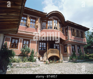 Koprivshtitza (o Koprivshtitsa), città storica, conosciuta come un esempio di architettura tradizionale bulgara, casa di Kableshkov, Balcani, Bulgaria Foto Stock