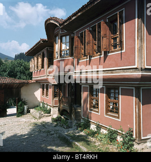 Koprivshtitza (o Koprivshtitsa), città storica, conosciuta come un esempio di architettura tradizionale bulgara, casa di Kableshkov, Balcani, Bulgaria Foto Stock