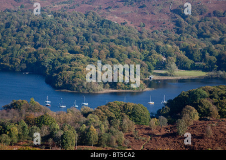 Barche a Coniston Water, Lake District, Cumbria Foto Stock