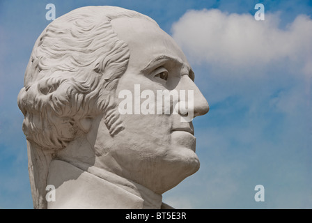 George Washington, il primo Presidente degli Stati Uniti d'America su 'Mount Rush Hour' dallo scultore David Adickes, Houston, Texas, Stati Uniti d'America Foto Stock