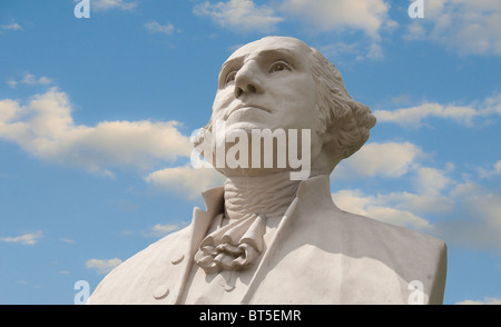 George Washington, il primo Presidente degli Stati Uniti d'America su 'Mount Rush Hour' dallo scultore David Adickes, Houston, Texas, Stati Uniti d'America Foto Stock