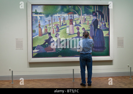 Una domenica sul Grande Jatte di Georges Seurat all'Art Institute di Chicago, IL, Stati Uniti d'America. Foto Stock