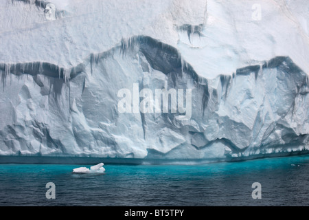 Grandi iceberg galleggianti vicino a Brown Bluff, punta settentrionale della penisola antartica. Foto Stock