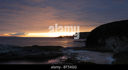 Fair Head da Ballintoy, Irlanda del Nord Foto Stock