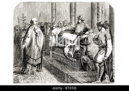 Vescovo di Salisbury prima Ṣalāḥ ad-Dīn Yūsuf ibn Ayyūbi Ṣalāḥ al-Dīn Yūsuf ibn Ayyūb Selah'edînê Salāh-ed-Dīn-e Ayyūbī. 1138 - Foto Stock