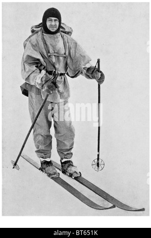 Polari lungo polo sciistico pelle di foca il capitano Robert Falcon Scott CVO 6 Giugno 1868 - 29 Marzo 1912 Royal Navy officer explorer due expedi Foto Stock
