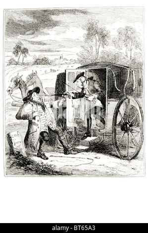 John Smith highwayman rapinare un hackney coachman ladro viaggiatori, cavallo; piede footpads. Montate i briganti Gran Bretagna Irlanda Foto Stock