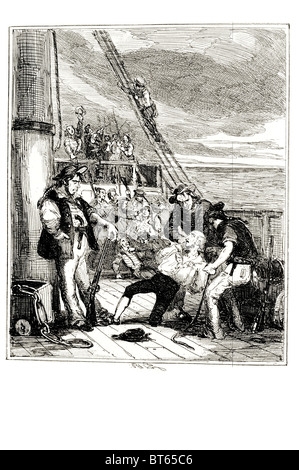 L'ammutinamento del Bounty avvenuto a bordo di British Royal Navy ship HMS Bounty 28 aprile 1789, libri, film, canzoni popolari guidato da Flet Foto Stock