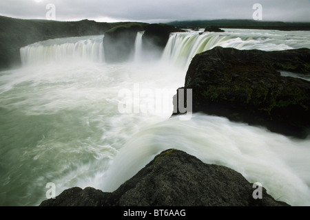 L'Islanda, Godafoss, cascata (cascata degli dèi), Skjalfandafljot River, Costa Nord. Foto Stock