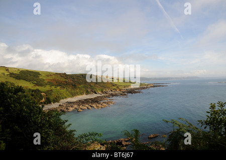 Talland Bay View da Nord Eeast, Cornwall, Regno Unito Foto Stock