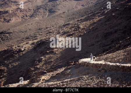 Djebel Musa o il Monte Sinai vicino a Saint Katherine o El Miga village, Sinai, Egitto, Africa Foto Stock