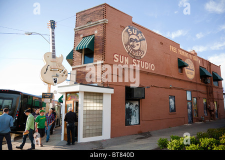 Esterno e l'entrata principale del Sun Studio, Memphis, TN, Foto Stock