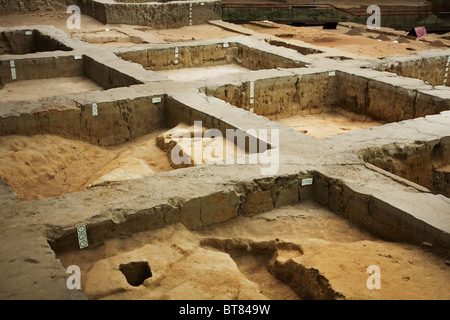 Interno del Jinsha sito di scavo a Chengdu Cina Foto Stock