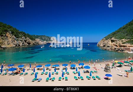 Cala Benirras, Ibiza, Isole Baleari, Spagna Foto Stock