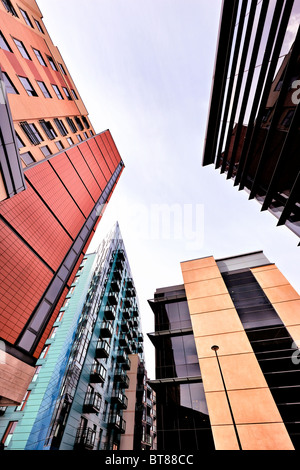 Edifici moderni nel centro cittadino di Leeds, Yorkshire Foto Stock