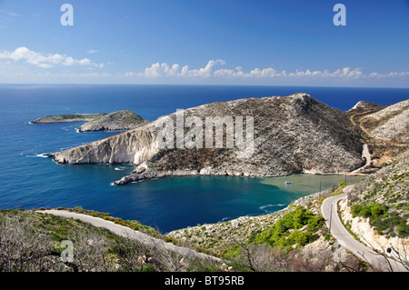 Vista costiera, Porto Vromi, Zacinto (Zante), Isole Ionie, Grecia Foto Stock