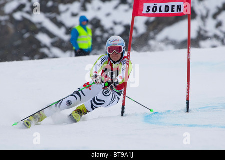 SOELDEN AUSTRIA 23-10-2010, la gara di apertura della donna Audi FIS Coppa del Mondo di Sci Alpino . Foto Stock