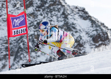 SOELDEN AUSTRIA 23-10-2010, la gara di apertura della donna Audi FIS Coppa del Mondo di Sci Alpino . Foto Stock