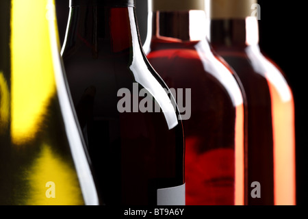 Bottiglie di vino Foto Stock