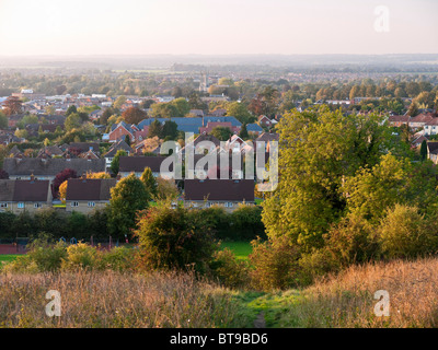 Vista su Andover dalla signora a piedi il sentiero in Hampshire Foto Stock