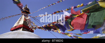 Bodnath stupa, Kathmandhu Foto Stock