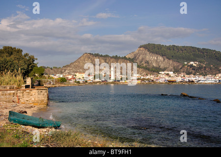 Città e vista sul porto, Città di Zacinto, Zante, Isole Ionie, Grecia Foto Stock