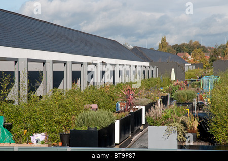 Giardinaggio in città.Comignolo Park, tradizionale proprietà terrazzati a Salford ristrutturato da Urban Spash,design by Shedkm. Foto Stock