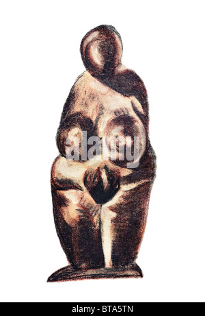 Venus - donna figura in stile preistorico - simbolo di fertilità Foto Stock