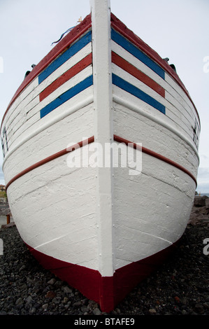 L'Islanda, la penisola di Reykjanes, Keflavik. Downtown area portuale. Storica barca da pesca 'Baldur.". Foto Stock