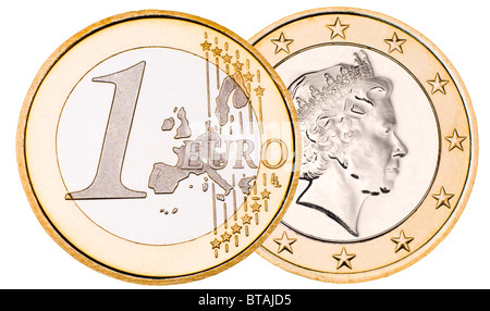 Composite "British Euro' con Queens Head su Euro retromarcia Foto Stock