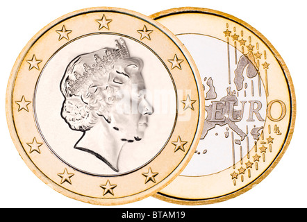 Composite "British Euro' con Queens Head su Euro retromarcia Foto Stock