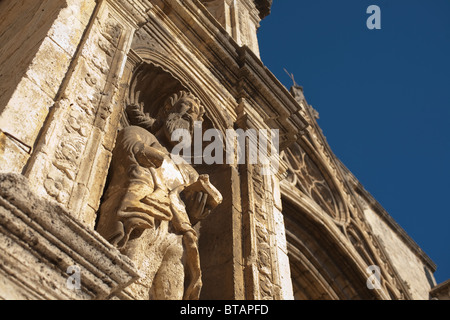 Studio di una statua di Santa Maria la Mayor Chiesa di Morella, Valencia, Spagna. Foto Stock