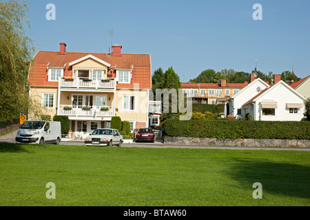 Vista di Sigtuna dal Broadwalk, Sigtuna (Svezia) Foto Stock