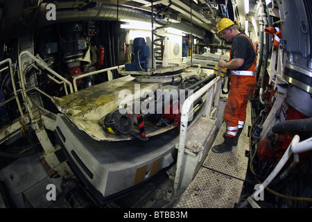 La costruzione della nuova metropolitana di Amsterdam Foto Stock