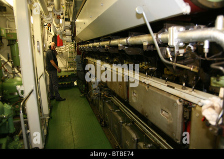 Il motore di una nave Foto Stock