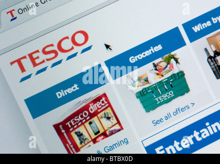 Dettaglio di screenshot dal sito web della Tesco home shopping e del servizio di consegna Foto Stock