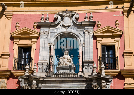 Malaga Spagna Andalusia Palace Palacio Episcopi Plaza Del Obsido Foto Stock