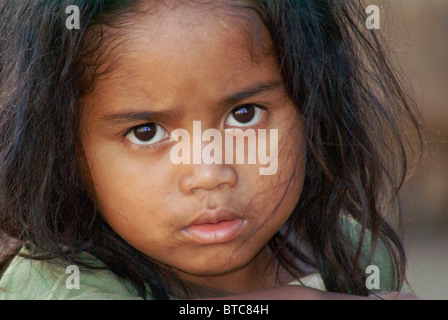 In Madagascar, il ritratto di una giovane ragazza malgascia Foto Stock