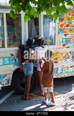 Ice Cream carrello su V Street a Washginton DC Foto Stock