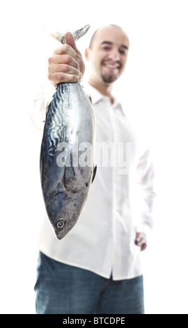 stretta dell'uomo pesce Foto Stock