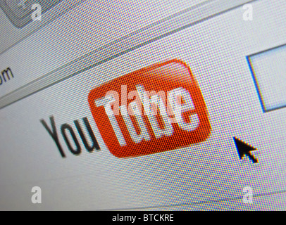 Screenshot dalla homepage di Youtube video online il sito Web di condivisione Foto Stock