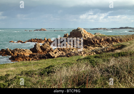 Vazon Bay sull'isola di Guernsey nelle isole del Canale della Manica Foto Stock