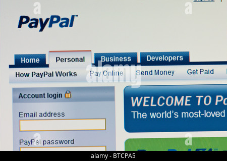 Sito web PayPal online Foto Stock