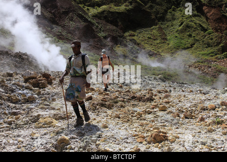 La valle della desolazione e lago bollente, Dominica Foto Stock