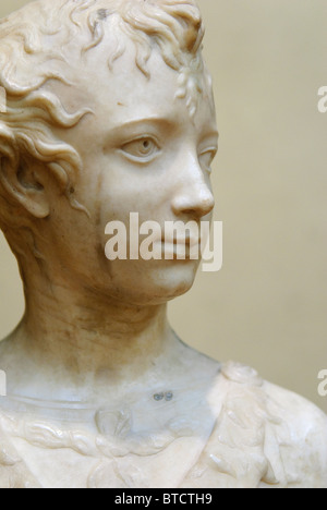 Dettaglio: giovane San Giovanni Battista, Busto di Mino da Fiesole Foto Stock