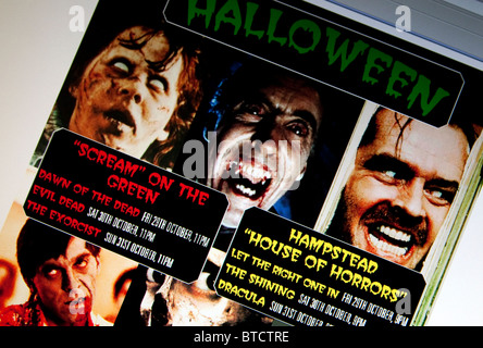 London Everyman cinema promuovere Halloween film online Foto Stock