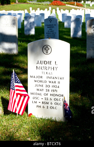 Grave marker per Audie Murphy Foto Stock